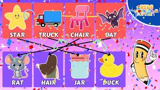 Learning Rhyming Words for Kids  Matching Game Activity  Kids Learning Pattern [upl. by Aronoh573]