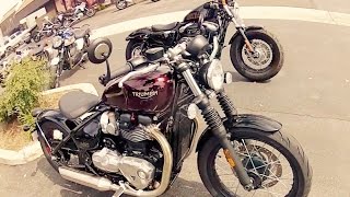 Triumph Bobber vs Harley 48 1200 [upl. by Pettifer]