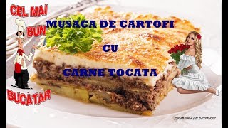 Musaca de cartofi cu carne tocatã [upl. by Nilak]