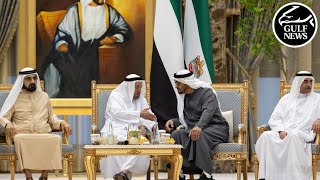 UAE President shares Ramadan greetings with Rulers of other emirates at Qasr Al Watan [upl. by Iznik]