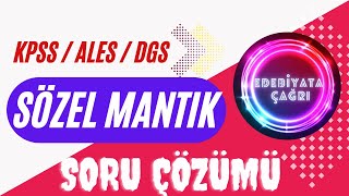 SÖZEL MANTIK SORU ÇÖZÜMLERİ 1 [upl. by Cire]