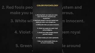 COLOR PSYCHOLOGY darkpsychology motivation mindset [upl. by Anilatac]