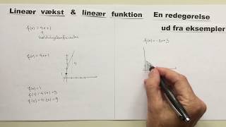 Lineær vækst og lineær funktion  en redegørelse ud fra eksempler [upl. by Ziguard258]