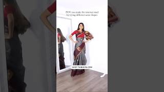 Saree Sleeve Drape  cotton saree look  different styles of saree draping  saree shorts [upl. by Erdnaid]