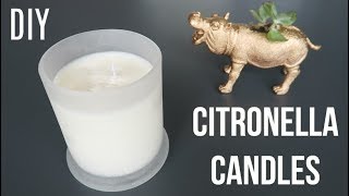 DIY CITRONELLA CANDLES  HOW TO MAKE MOSQUITO REPELLANT CANDLES [upl. by Stanwood250]