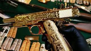 Gold plated and engraved Colt 1911 38 super [upl. by Pisarik638]