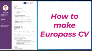 How to make Europass CV [upl. by Ozneral]