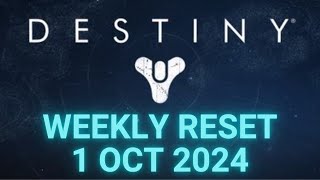 Destiny 1  Weekly Reset  Vendor and Faction Inventory Weapons and Loot 1 Oct 2024 Oct12024 [upl. by Frieda]