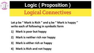 Logic Connectives  Logic Connectives problem  Logic Connectives problem discrete mathematics [upl. by Adahsar]