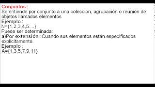 Conjuntos por comprensión y por extensión [upl. by Llenna]