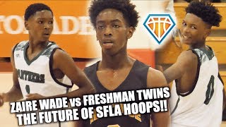 Zaire Wade vs NASTY 64 FRESHMAN TWINS The FUTURE of South FL Basketball  Heritage vs Pine Crest [upl. by Lonnard]