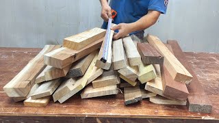 The Old Carpenters Process Of Making A Coffee Table From Scrap Wood  Effectively Recycles Wood [upl. by Myrle]