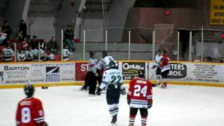 Grant Toulmin vs Jake Barker  Surrey Eagles Vs Merritt Centennials  Jan 18 2008 [upl. by Ettedo935]