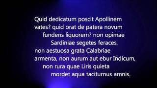 Horatii Carmen I31  Horace Ode I31 Quid dedicatum [upl. by Hornstein]