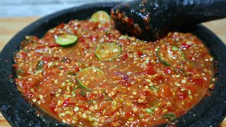 ENAK BANGET BIKIN NAMBAH NASI TERUS‼️ SAMBAL TERASI MENTAH Sambal terasi dadakan [upl. by Atiuqcaj]