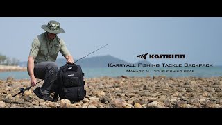 KastKing Karryall Fishing Tackle Backpack with Rod Holders 4 Tackle Boxes [upl. by Arette]