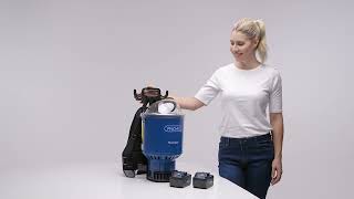 How to fit machine components  Pacvac Superpro battery 700 Advanced Backpack Vacuum [upl. by Islaen]