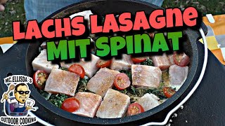 157  Lachs Lasagne mit Spinat aus dem Dutch Oven [upl. by Loresz172]