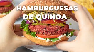 HAMBURGUESAS DE QUINOA Y REMOLACHA  Fácil Sin gluten [upl. by Ferdinanda]