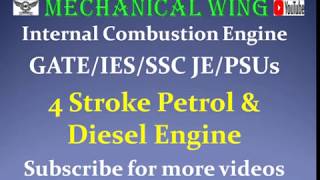 Internal Combustion Engine Lecture 2 Four Stroke Petrol amp Diesel Engine ME [upl. by Zephaniah]