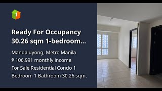 Ready For Occupancy 3026 sqm 1bedroom Residential Condo For Sale in Mandaluyong [upl. by Chase]