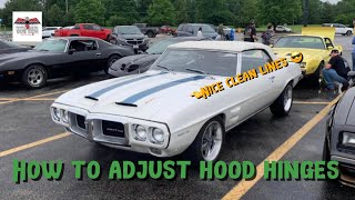 Adjusting the hood on your GM muscle car [upl. by Harbird]