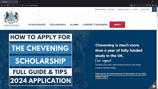 How to Apply for the Chevening Scholarship 2024  FULL GUIDE amp TIPS [upl. by Celestyn]