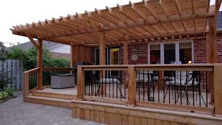 Backyard Deck with Pergola and Privacy Screen [upl. by Ailahtan]