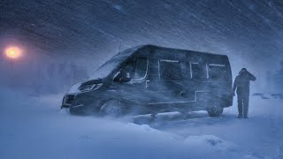 Surviving an Extreme Ice Blizzard  Freezing Snow Storm  Cozy Winter Van Life Camping vanlife [upl. by Ahsenra]