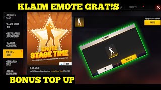 Cara Mendapatkan Emote Stage Time Bonus Top Up Free Fire [upl. by Liahus]