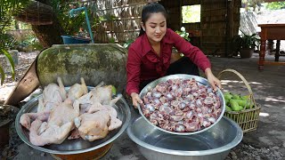 Countryside Life TV Chicken gizzard Winter melon Chickens cooking  Mother and daughter cooking [upl. by Amled732]