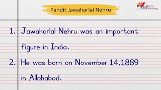 10 Lines On Pandit Jawaharlal Nehru  English Essay On Pandit Nehru [upl. by Tillion602]