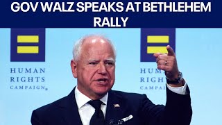 Gov Tim Walz speaks at Bethlehem campaign rally [upl. by Runkle]