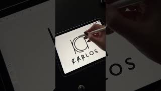 carlos  Procreate Logo Design 💫 logodesign designprocess adobeillustrator procreate [upl. by Arze]