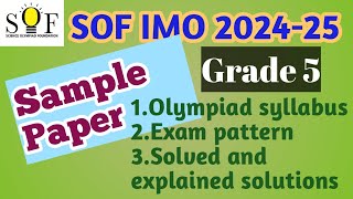 IMO sample paper Grade 5 Olympiad sample paper SOF IMO 2024 Class 5 IMO questions Math Olympiad [upl. by Eikcor]