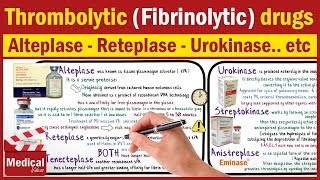 Pharmacology CVS 25 Thrombolytic Drugs Mechanism Of Action Alteplase  Reteplase  Urokinase [upl. by Meeka640]