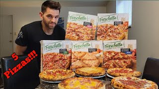 FRESCHETTA RISING CRUST PIZZA CHALLENGE  5 PIZZAS  9770 [upl. by Aba139]