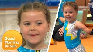 FiveYearOld Amputee HarmonieRose Shows Off Her Gymnastic Skills  Good Morning Britain [upl. by Shandra]