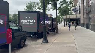 Dictator on Day One Trucks Spotted Near Republican National Convention [upl. by Vedetta]