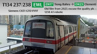 C651 237238 EWL Old recording of 1238 A1 robot EW17 Tiong Bahru → EW23 Clementi [upl. by Ced544]