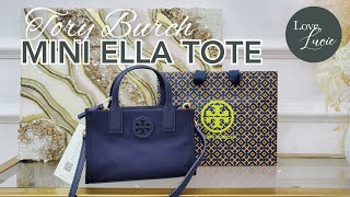 THE BAG REVIEW TORY BURCH MINI ELLA TOTE  WHAT FITS INSIDE  COMPARISON W MICRO GENTLEWOMAN TOTE [upl. by Zebedee]