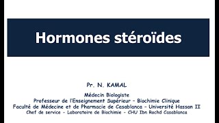 Biochimie clinique I  Hormones Steroidiennes Partie 1 FMPC [upl. by Etnoek]