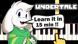 Undertale  His Theme  EASY Piano tutorial [upl. by Etnud137]