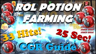 ROL Speed Potion Farming  CGR Synergy’s amp Rotation Guide  25 Second and 33 Hit Take Downs [upl. by Pollux730]