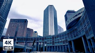 Cloudy day in Shinjuku Tokyo  4K HDR with Binaural City Sounds [upl. by Barabbas]