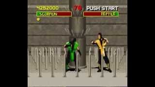 Mortal Kombat I SNES  secret fight against Reptile [upl. by Stepha603]