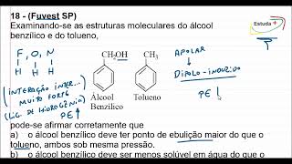 Interação intermolecular no álcool benzílico e tolueno [upl. by Jamesy]