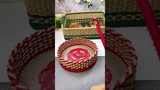 EASY HANDMADE BASKET WITH HEMP ROPE diy handmadetoran handmade handweaving [upl. by Breban613]