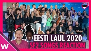 Eesti Laul 2020 Estonia  Semi Final 2 songs REACTION  wiwibloggs [upl. by Esinnej]