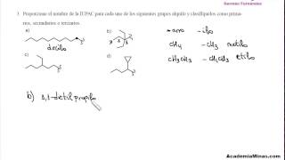 Problema 3 Alcanos Nombrar grupos alquilo [upl. by Enerahs]